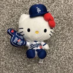 LA Dodgers X Hello Kitty 50th Anniversary Plush Doll