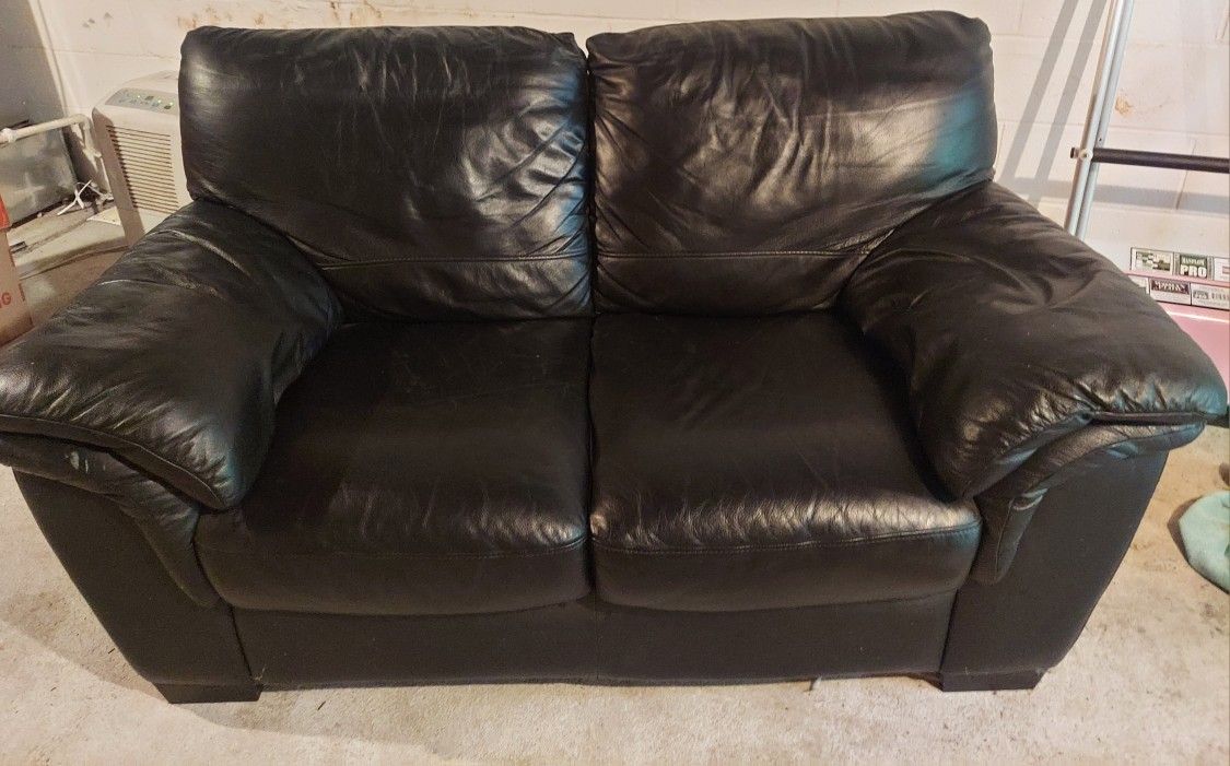 Black Leather Loveseat