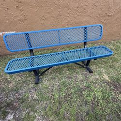 Global Industrial Outdoor Steel Bench Expanded Metal, 