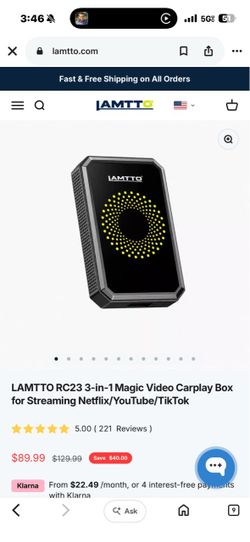 LAMTTO RC23 3-in-1 Magic Video CarPlay Box