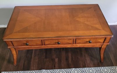 Solid Wood Coffee Table with 3 Drawers – $50 OBO