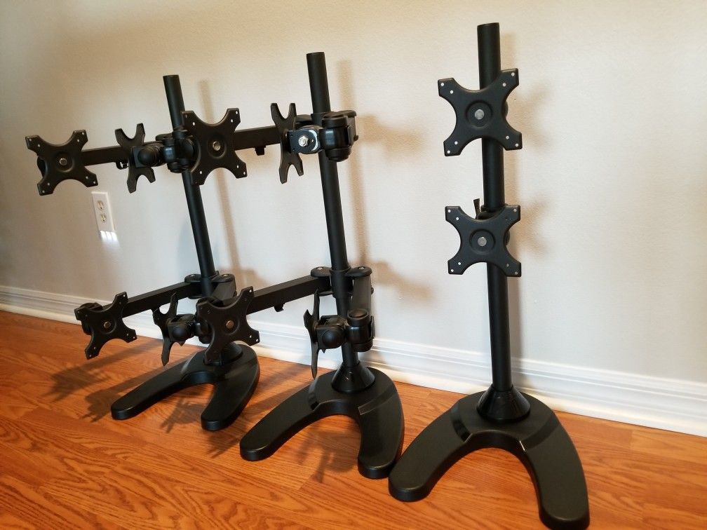 Quad LCD Monitor Desk Stand Mount Free-Standing