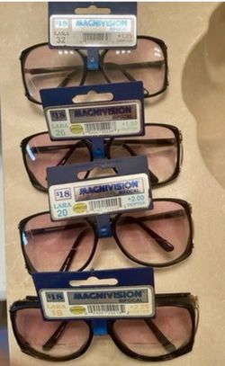 Magnivision reading glasses. +1.25 To +3.25. Red Or Black Woman’s Frames.