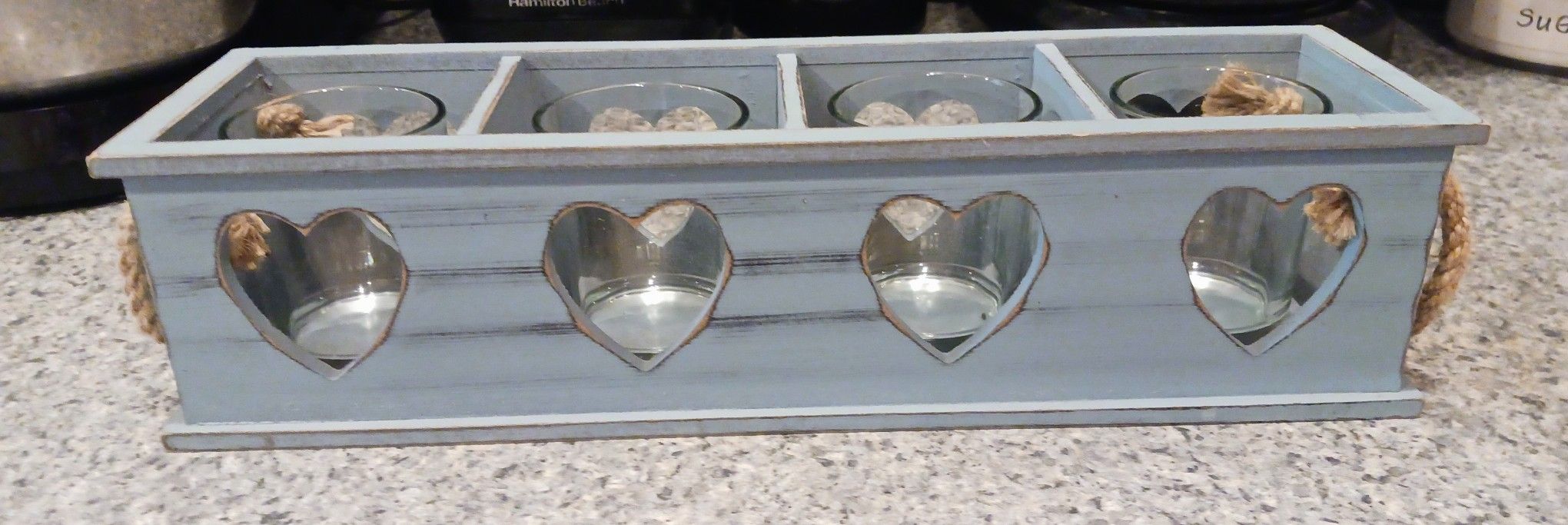Wooden  Heart Votive  Candle  Holder