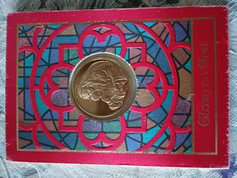 Glory to God Religious Christmas Card with Medallion