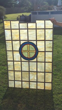 Stained glass window.