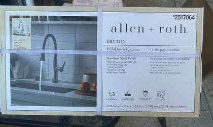 Allen + Roth Bryton matte black kitchen faucet