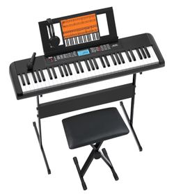 61 Key Keyboard Piano, Portable Electric Piano Keyboard w/LCD Screen