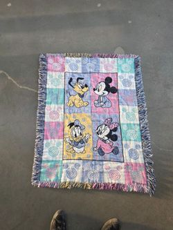 Vintage Baby Disney Tapestry Throw Blanket 44 X 32