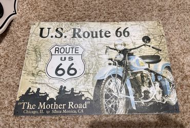 Vintage Metal Sign for U.S. Route 66