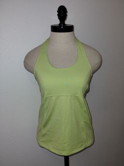 ATHLETA Women's Green Halter Tankini Swim  Top Size Small EUC