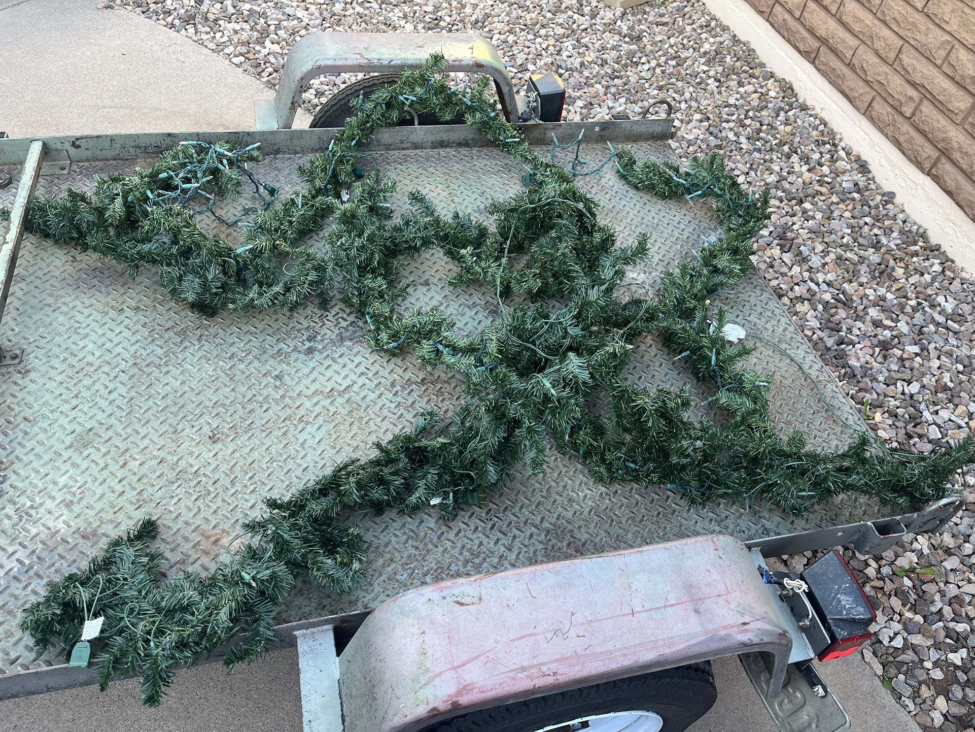 X-Mas Garland W/Lights, Work Great, 4 At About 8’ Each.