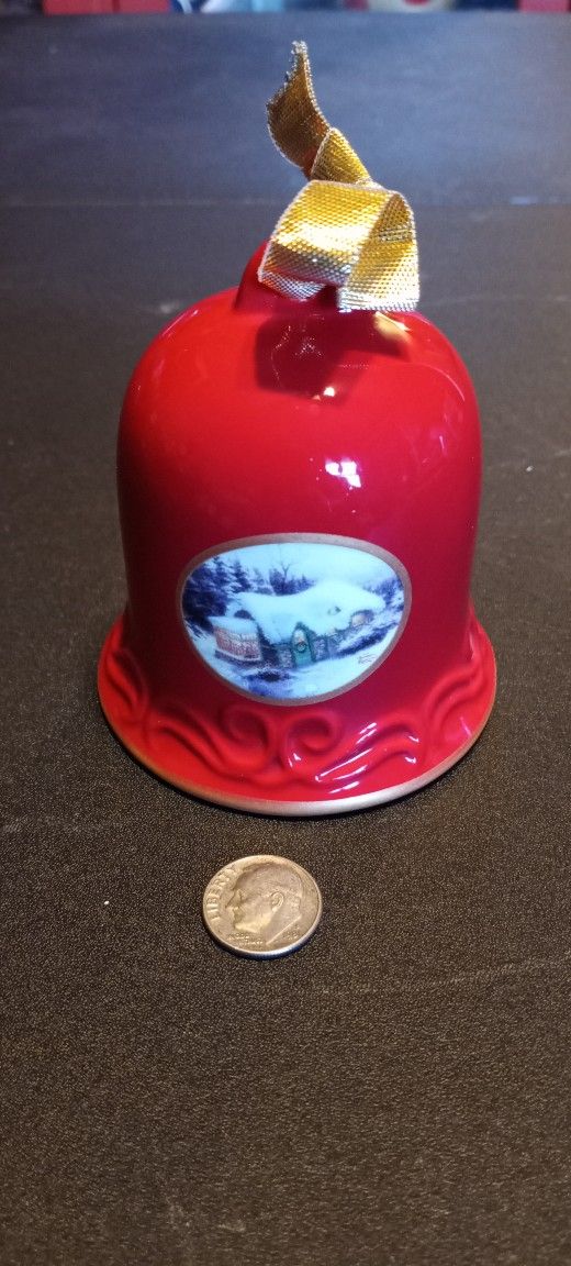 Very Pretty Thomas Kinkade Christmas bell ornament