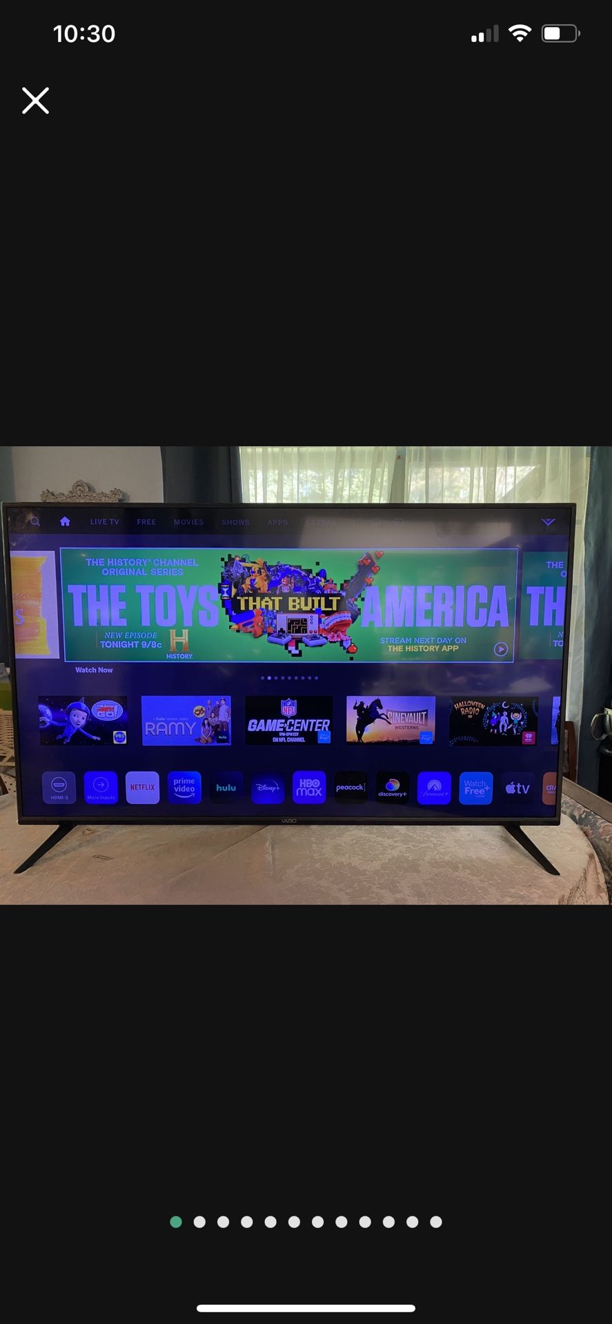Vizio 50 Inch Super Thin LED Smart TV Smart Cast Like New Condition