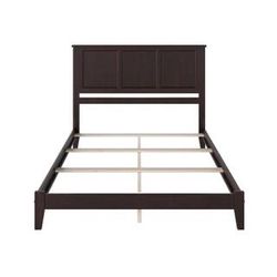 Madison Espresso Brown Solid Wood Frame full Panel Bed