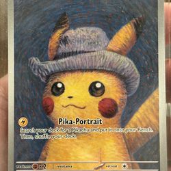 Pokémon Vang Gogh Pikachu with Grey Felt Hat 