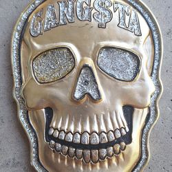50% off today special Polyresin/plastic Homemade Gangsta Sugar Skull Costume Bling chain glitter / Gold Dollar Sign Necklace