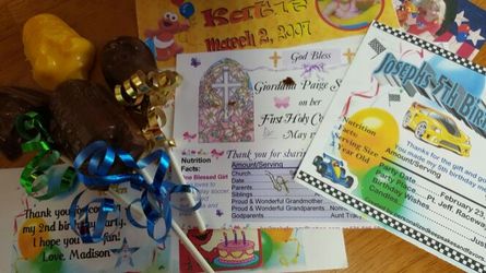 Personalized party wrappers for any event or item