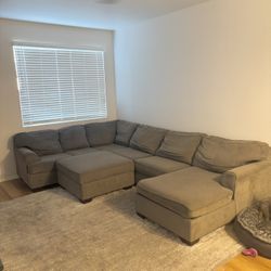 Sectional Couch + Ottoman - Good Condition 