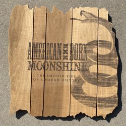 🔥Rare American Born Moonshine Whiskey Wood Bar Beer Sign 