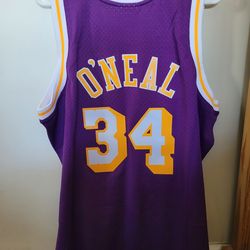 NBA LAKERS SHAQUILLE O'NEAL MITCHELL & NESS PURPLE JERSEY! SIZE XL! BNWT!