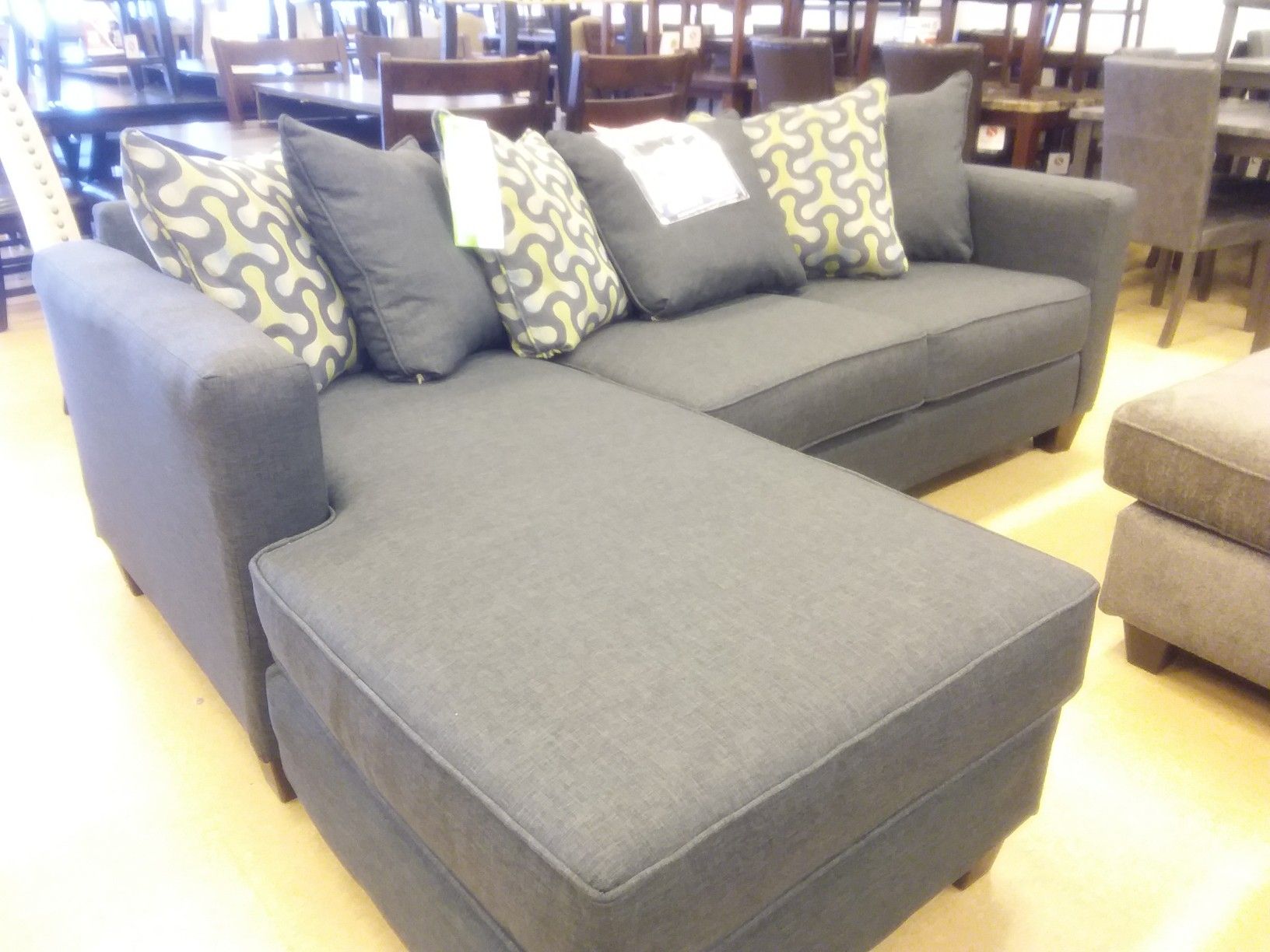 Grey Sectional Sofa NEW comfortable plush with pillows