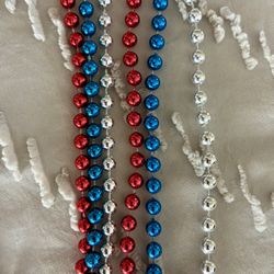 Red, White & Blue Party Bead Necklaces – Set of 3
