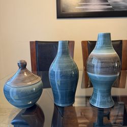 3 Piece Vase And Jar Set