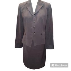 Brown Skirt Suit Set two piece outfit matching sets blazer skirt 