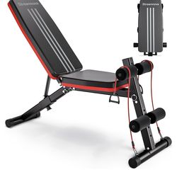 Adjustable Weight Bench, Folding Weight Bench for Home Gym, 6 Backrests Adjustable Bench with 1000LBS Weight Capacity for Bench Press Strength Trainin