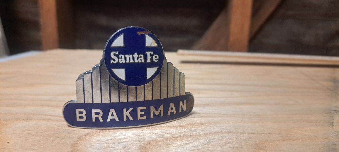 Vintage 1970's SANTA FE Railroad " Brakeman" Hat Badge.