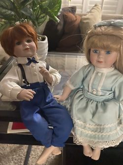 Porcelain Little Boy And Girl