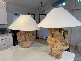 Vintage mid century modern driftwood lamps Large