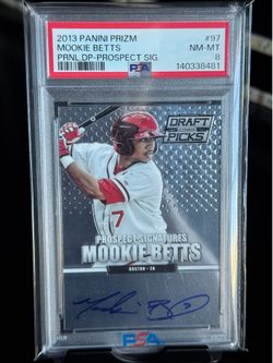 2013 PANINI PRIZM PERENNIAL DRAFT PICKS PROSPECT SIGNATURES MOOKIE BETTS PSA 8