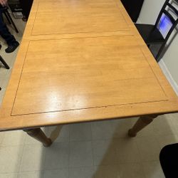  60” x 40” Solid Wood Dining Table – Sturdy & In Good Condition