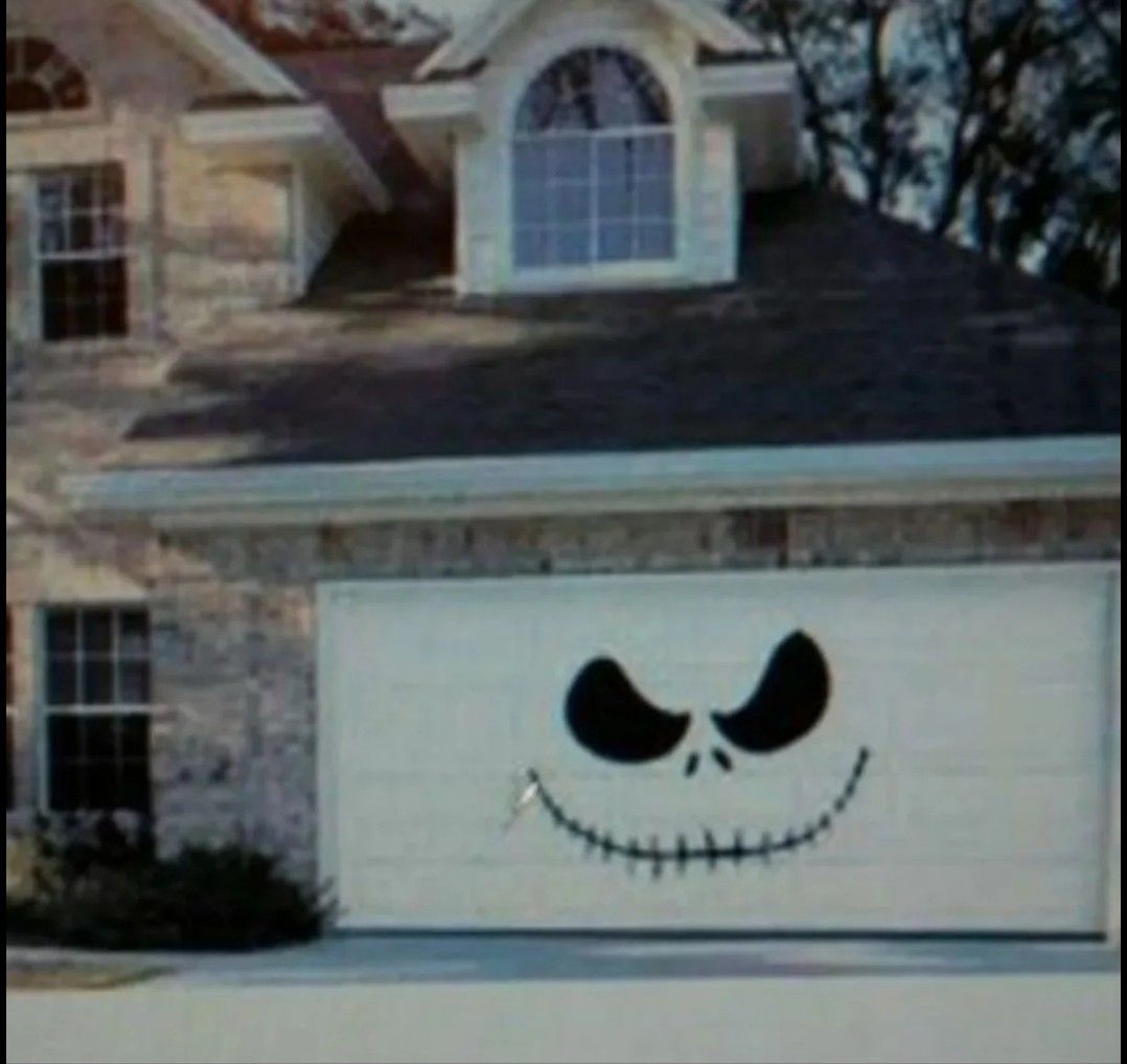 Large jack Skelington garage door decal Halloween decor