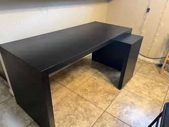 IKEA MALM Desk with Pull-Out Extension - Black