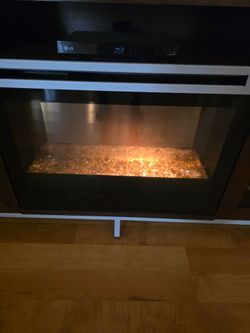Wood electric fireplace tv stand