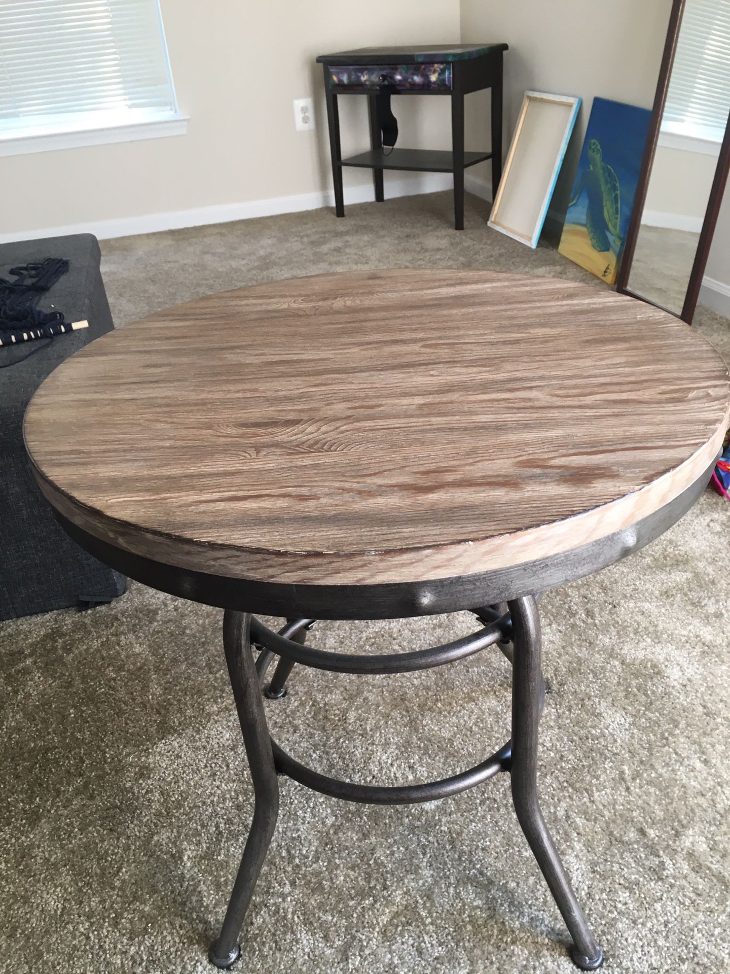 Wooden & Metal Side or Bar Table