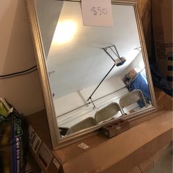 Huge 35x35 Mirror With Rustic Gold Frame 