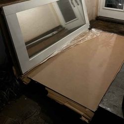 $500 Per Set New French Double Doors 36-in x 80-in  Complete set Frame Handles Mirror / solid wood