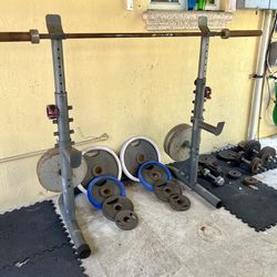 Home Gym Squat Rack & Weights 
