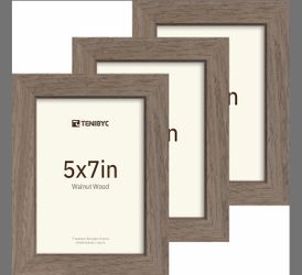 TENIBYC Walnut Wood Picture Frame 5x7 (3 Pack)