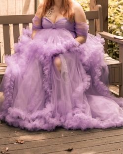 Light purple maternity dress