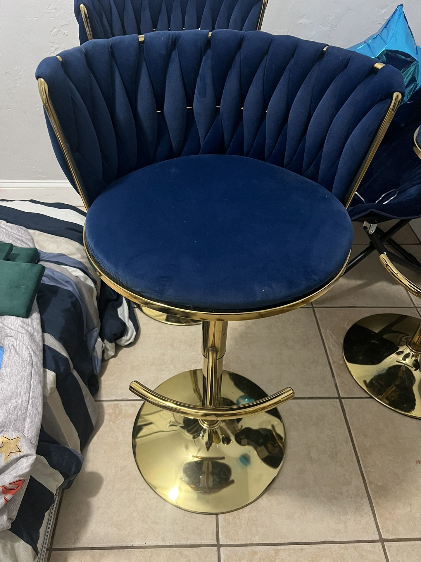 Bar Stools W/ Gold Trimming