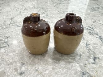 Vintage Stoneware Mini Moonshine Jugs Salt and Pepper Shakers
