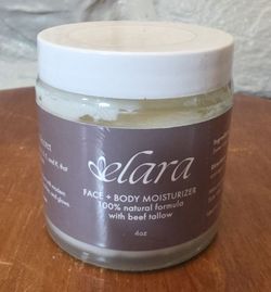 Elara Beef Tallow for Skin - Grass-Fed Whipped Tallow Balm - Face & Body Moisturizer with Sweet Almond Oil - 4 Oz