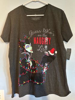 Disney Maleficent villain Christmas Graphic T-Shirt XL