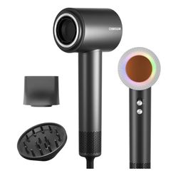 Blow Dryer, 5X-Fast Drying, 2 Billion Negative Ions, Low Noise,160000 RPM, Compact Blow Dryer