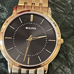 Bulova Men's Classic Ultra Slim Quartz Gold Stainless Steel Watch 
